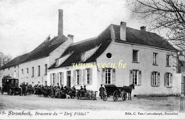 ancienne carte postale de Strombeek-Bever Brasserie du Drij Pikkel
