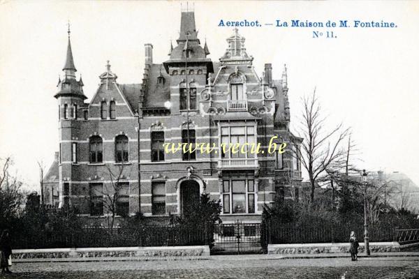 ancienne carte postale de Aerschot La Maison de M. Fontaine