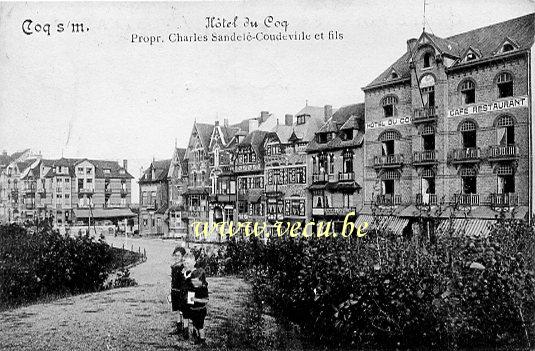 postkaart van De Haan Hôtel du Coq - Propr. Charles Sandelé-Coudeville et fils