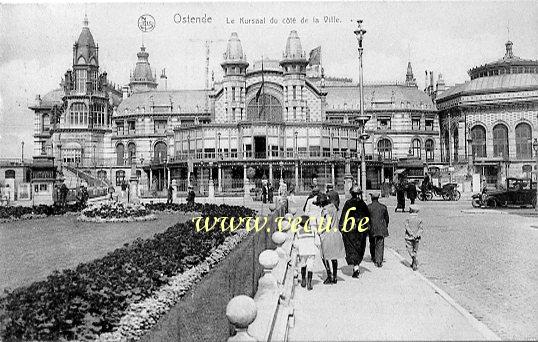 ancienne carte postale de Ostende Le Kursaal du côté de la ville