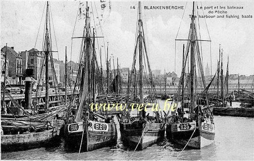 postkaart van Blankenberge Visschersbootjes in de haven
