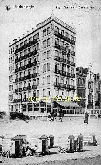 ancienne carte postale de Blankenberge Royal Pier Hôtel - digue de mer