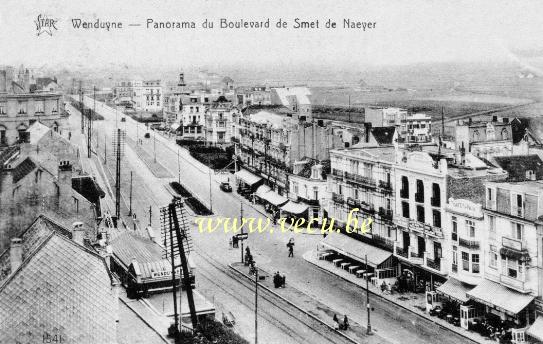 ancienne carte postale de Wenduyne Panorama du boulevard de Smet de Naeyer