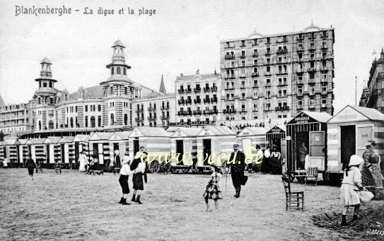 ancienne carte postale de Blankenberge La Digue et la Plage