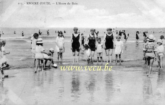 postkaart van Knokke L'heure du bain