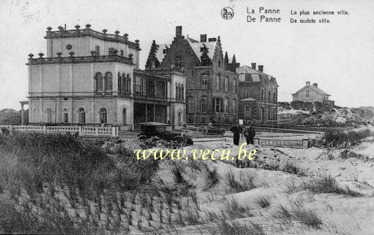 ancienne carte postale de La Panne La plus ancienne villa