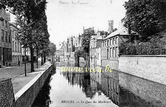 ancienne carte postale de Bruges Le Quai des Marbriers
