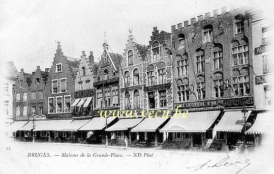 ancienne carte postale de Bruges Maisons de la Grand'Place