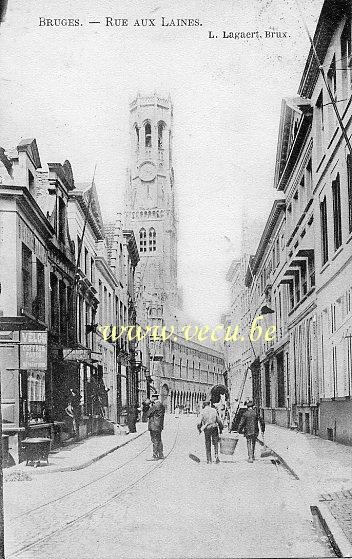 postkaart van Brugge De wollestraat
