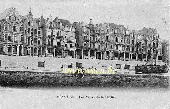 ancienne carte postale de Heyst Les Villas de la Digue
