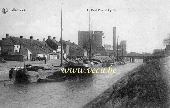 postkaart van Diksmuide Le Haut Pont et l'Yser