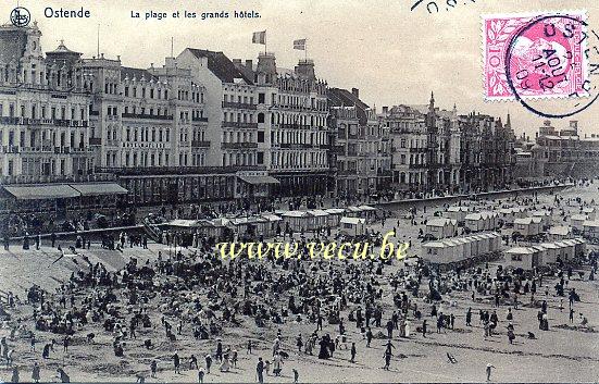 postkaart van Oostende La Plage et les grands Hôtels