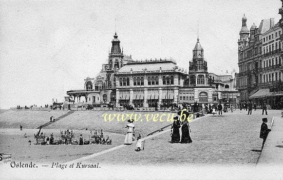 postkaart van Oostende Strand en Kursaal