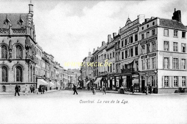 postkaart van Kortrijk La rue de la Lys