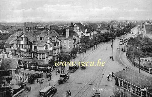 ancienne carte postale de Le Zoute L'Avenue Elisabeth