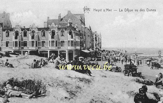 ancienne carte postale de Heyst La Digue vue des dunes