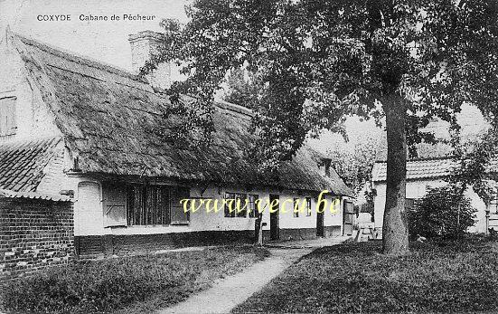ancienne carte postale de Coxyde Cabane du Pêcheur