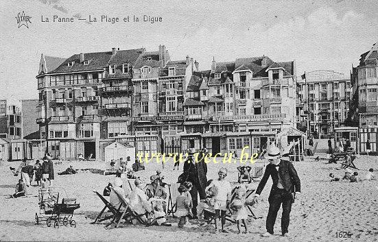 ancienne carte postale de La Panne La Plage et la Digue