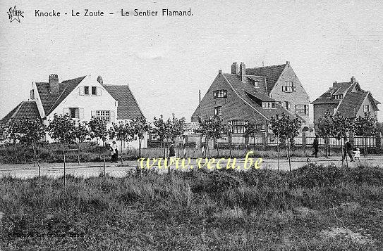 ancienne carte postale de Le Zoute Le Sentier Flamand