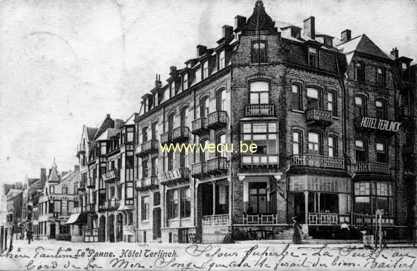 ancienne carte postale de La Panne Hôtel Terlinck