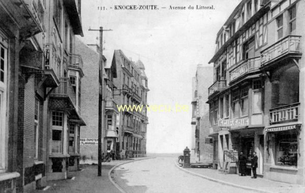 ancienne carte postale de Le Zoute Avenue du littoral