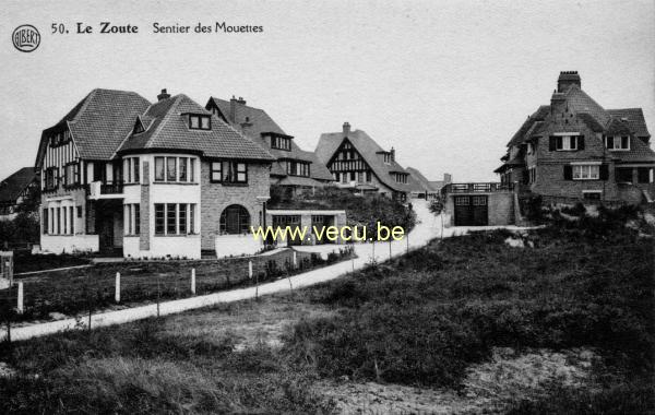 ancienne carte postale de Le Zoute Sentier des Mouettes