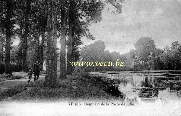postkaart van Ieper Rempart de la porte de Lille