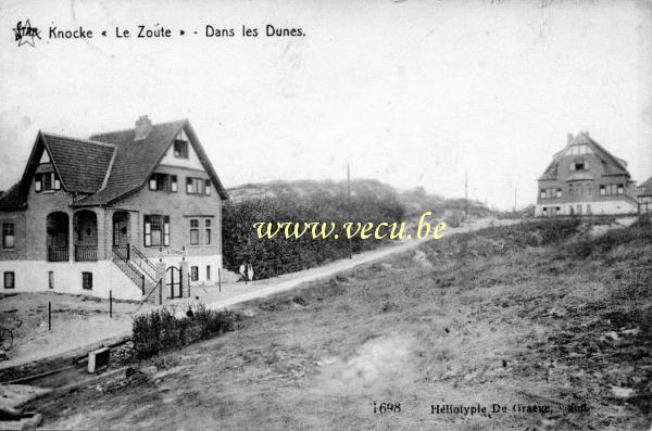 ancienne carte postale de Le Zoute Dans les Dunes. Villa Romanie