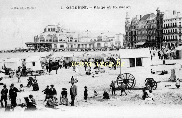 postkaart van Oostende Strand en Kursaal