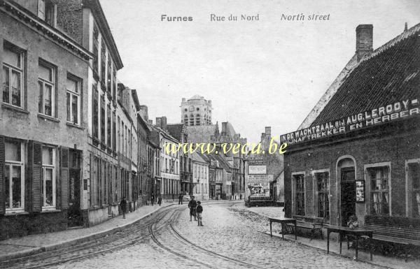 ancienne carte postale de Furnes Rue du Nord
