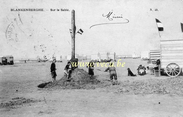 postkaart van Blankenberge Op het strand
