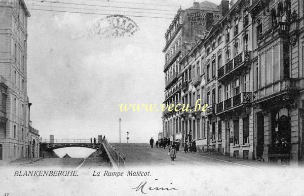 ancienne carte postale de Blankenberge La rampe Malécot