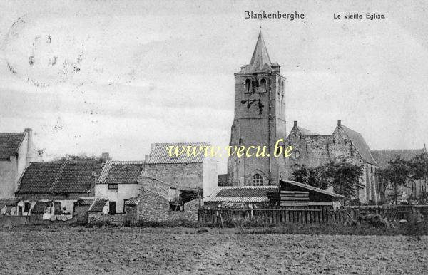 ancienne carte postale de Blankenberge La vieille église
