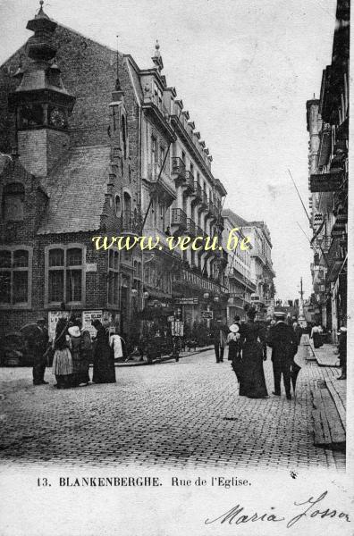 ancienne carte postale de Blankenberge Rue de l'église