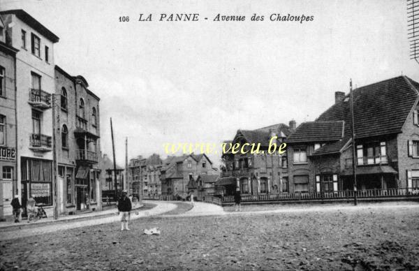 ancienne carte postale de La Panne Avenue des Chaloupes