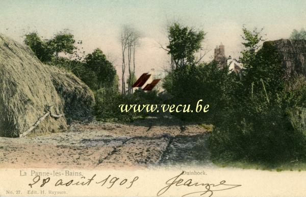 ancienne carte postale de La Panne Duinhoek