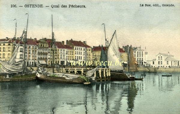postkaart van Oostende Quai des pêcheurs