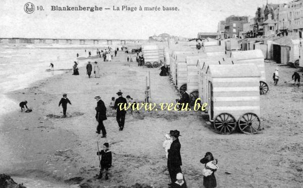 ancienne carte postale de Blankenberge La plage à marée basse