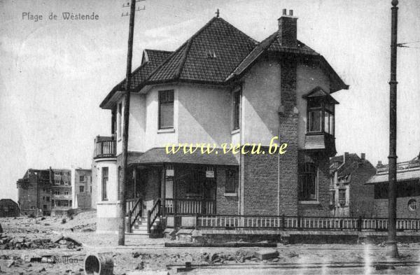 ancienne carte postale de Westende Plage de Westende - Villa