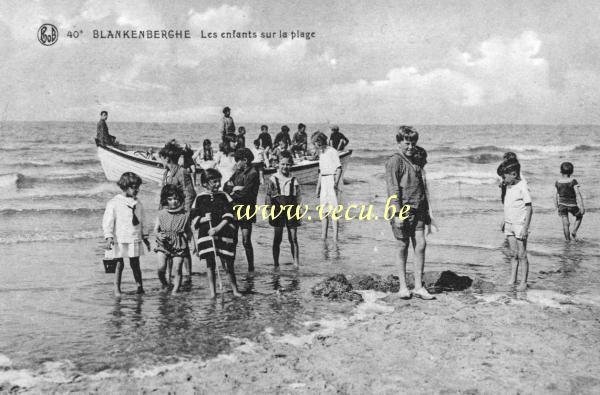 ancienne carte postale de Blankenberge Les enfants sur la plage