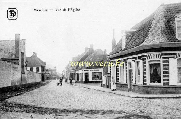 ancienne carte postale de Messines Rue de l'église
