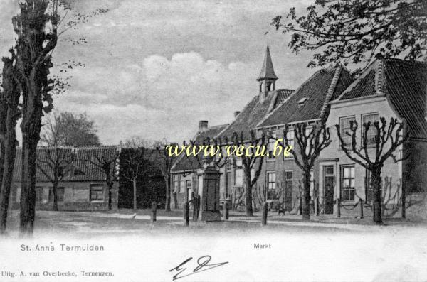 postkaart van St Anna-Termuiden Markt