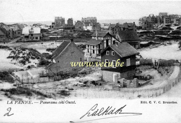 ancienne carte postale de La Panne Panorama côté ouest