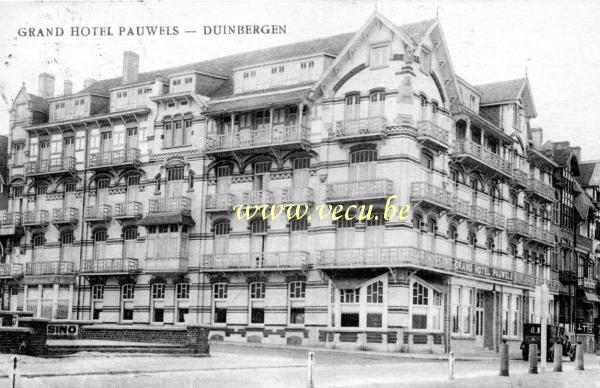 postkaart van Duinbergen Grand hôtel Pauwels