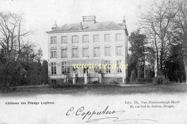 ancienne carte postale de Loppem Château des étangs Lophem