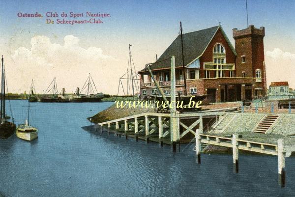 postkaart van Oostende De Scheepvaart-Club