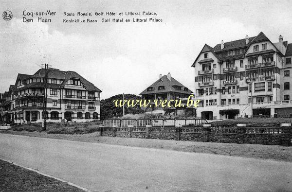 postkaart van De Haan Koninklijke Baan , Golf Hotel en Littoral Palace
