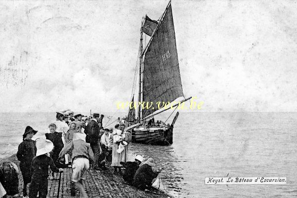 ancienne carte postale de Heyst Le bateau d'excursion
