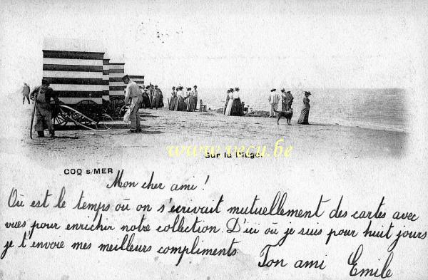 ancienne carte postale de Le Coq Sur la plage