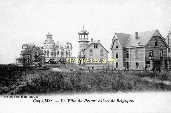 ancienne carte postale de Le Coq La Villa du Prince Albert de Belgique